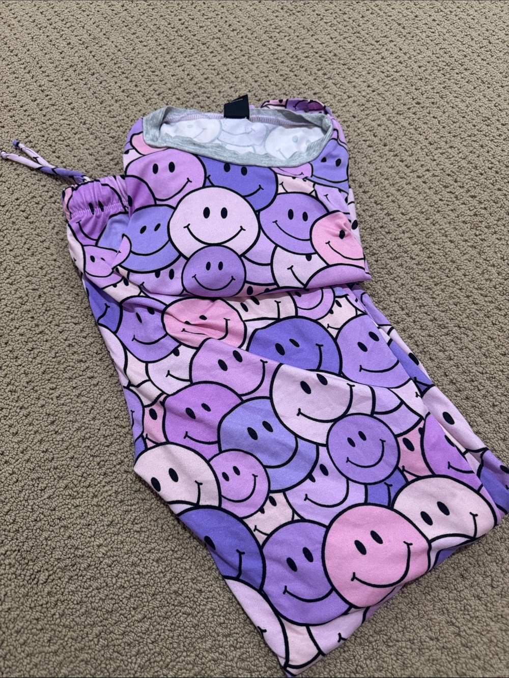 Girls Pixie Lane Pajamas Purple & Pink Smiley Face Set
